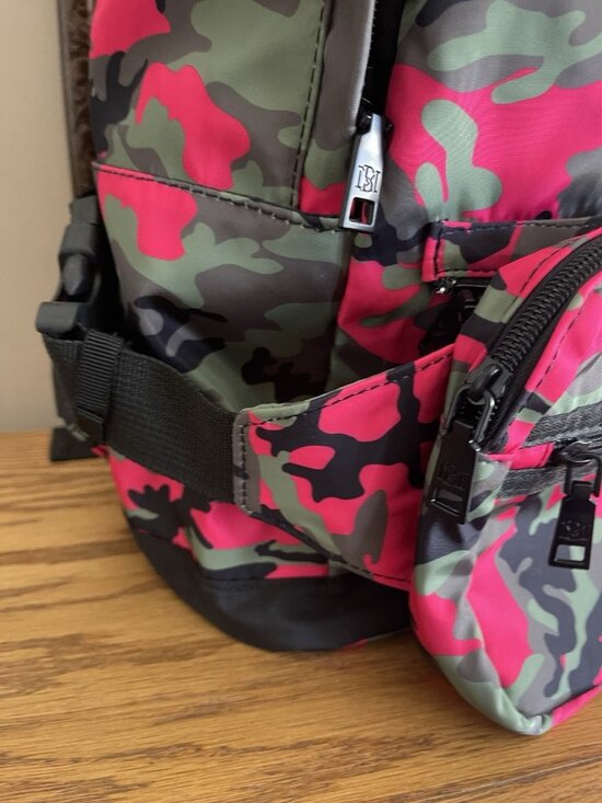NWT Badgley Mischka Pink Camo Nylon  Backpack w/ Removable Belt Bag‎ Colorful main image 14